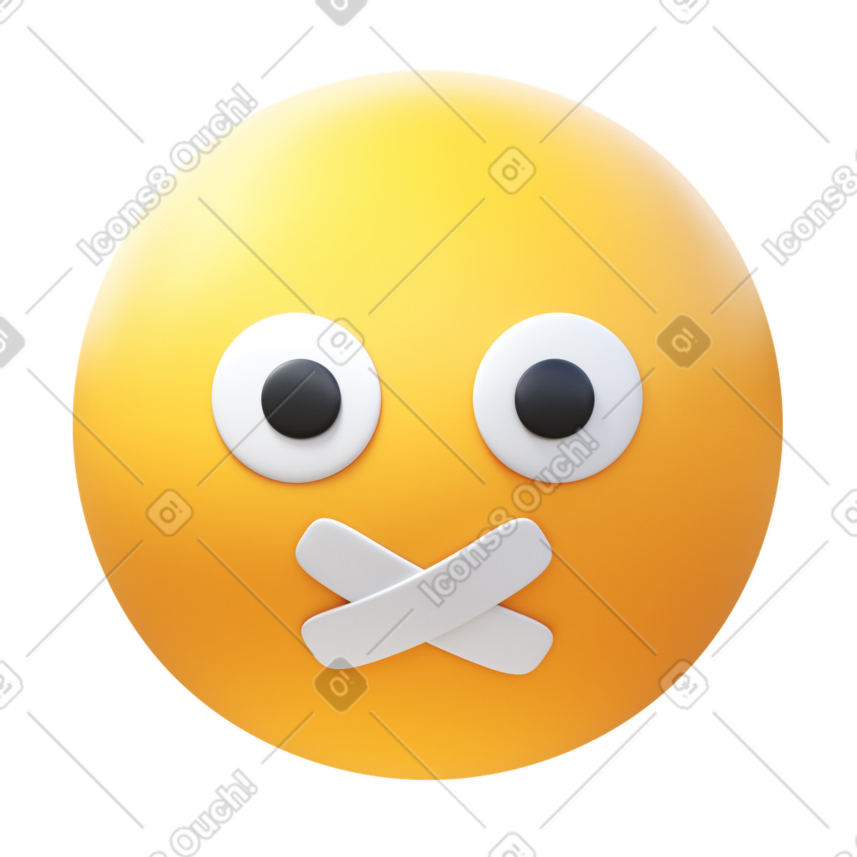 Иллюстрация Тихий смайлик в стиле 3D Fluency — скачать в форматах PNG, SVG