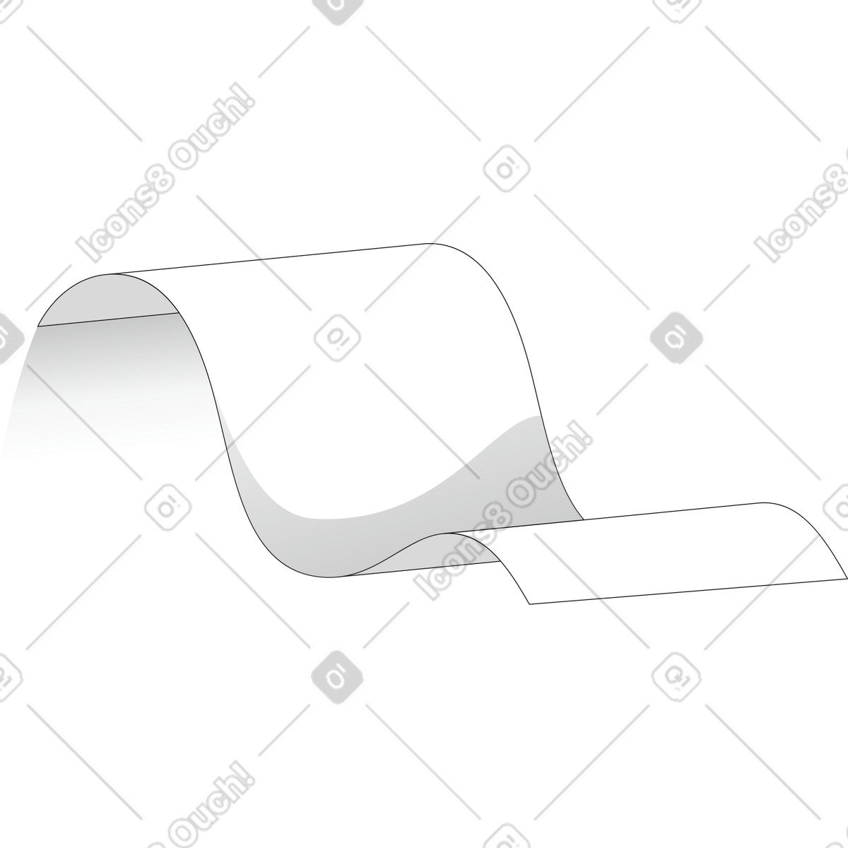 Office paper floating and bending illustration in Futuristic style download in PNG, SVG
