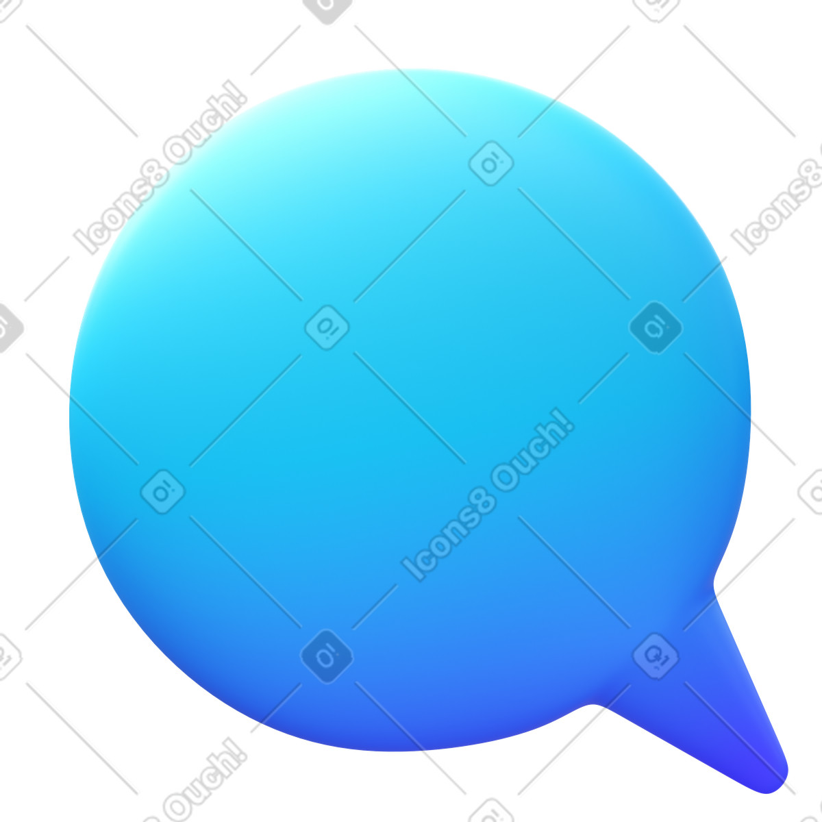 Round speech bubble illustration in PNG, SVG