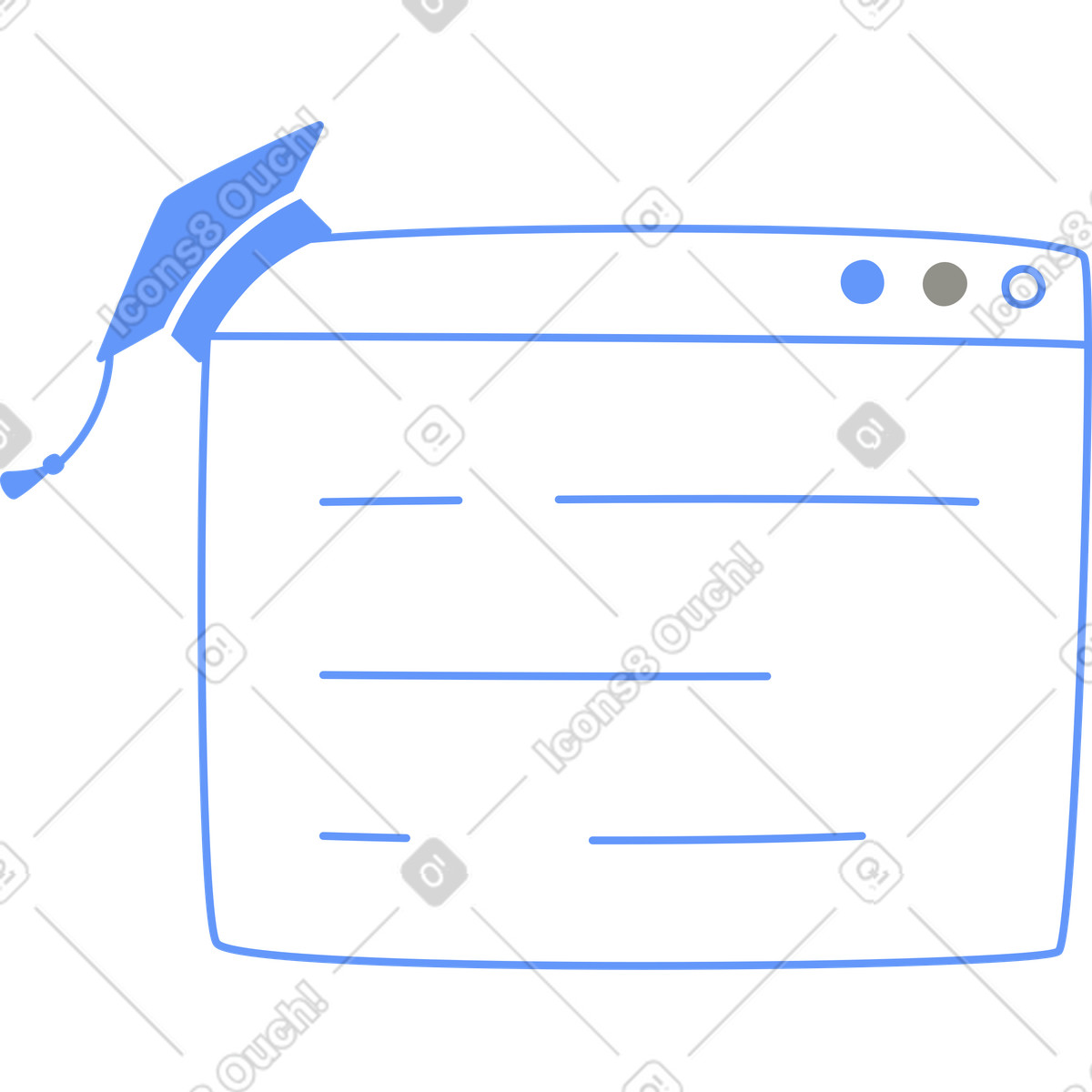 Ilustração de Site com chapéu mestre em no estilo Plain para baixar em PNG, SVG