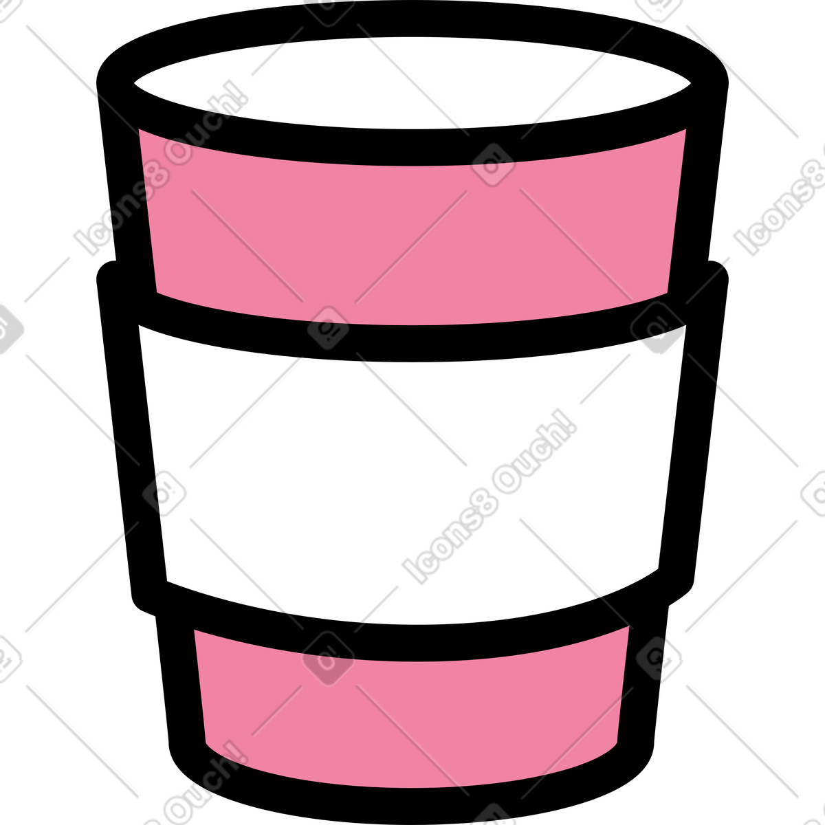 Ilustración Pink coffee to go en estilo Notes a descargar en PNG y SVG