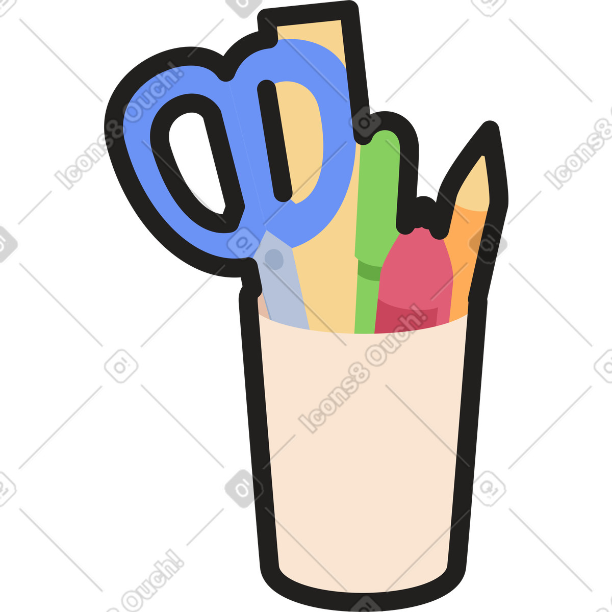 Clipart 스타일의 문구 컵 일러스트레이션 PNG, SVG 다운로드