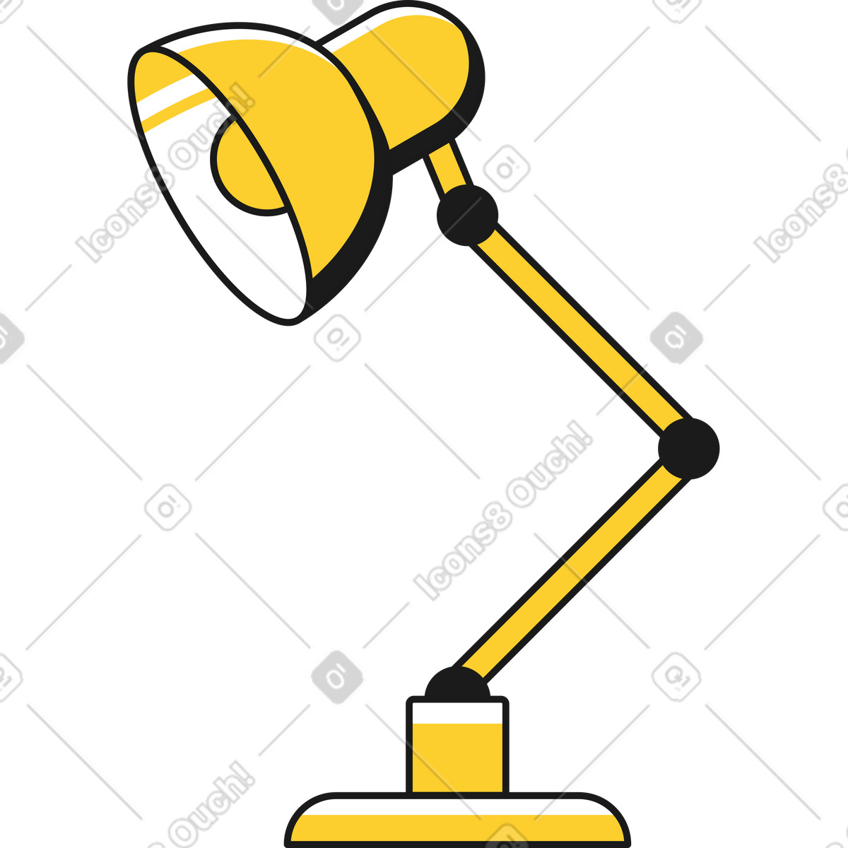 Table lamp illustration in Taxi style download in PNG, SVG