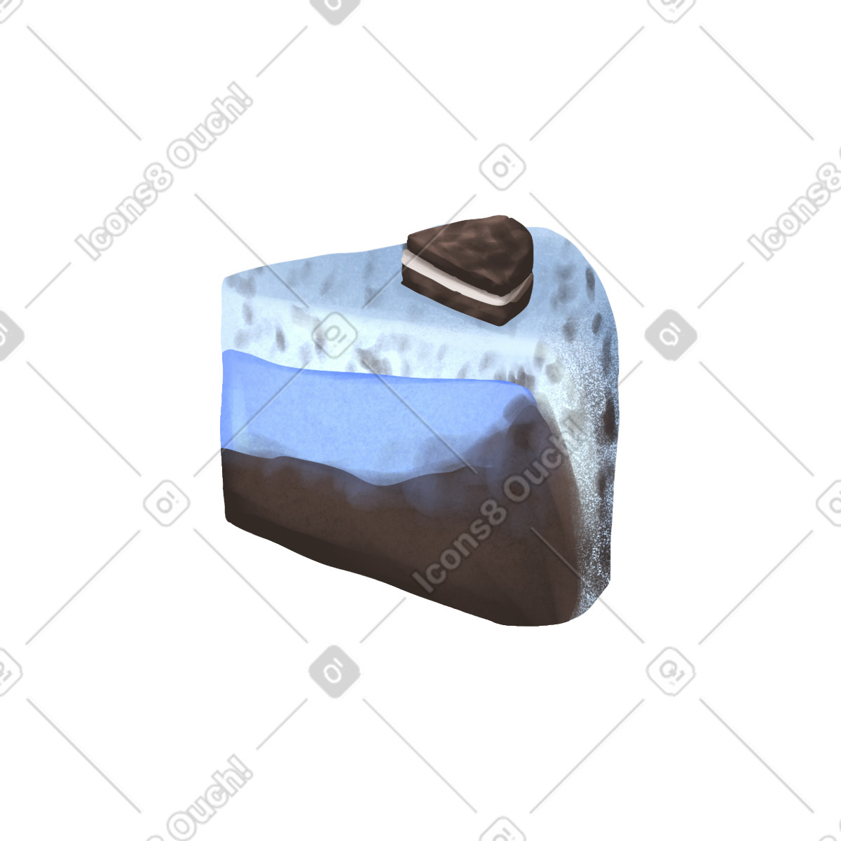 Blueberry cake with oreo on top illustrazione in stile Demure scarica in PNG, SVG