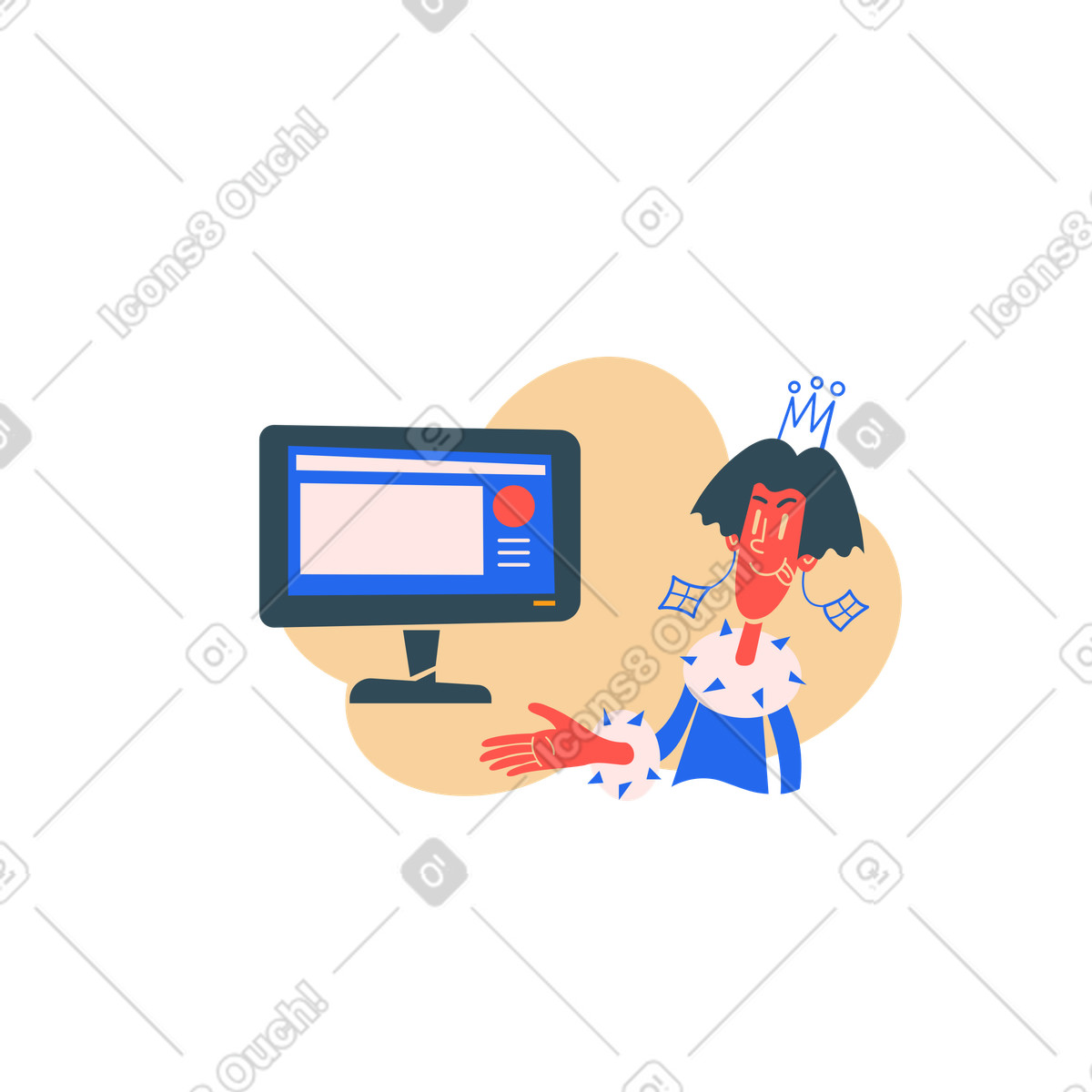 Website is online illustration in Kingdom style download in PNG, SVG