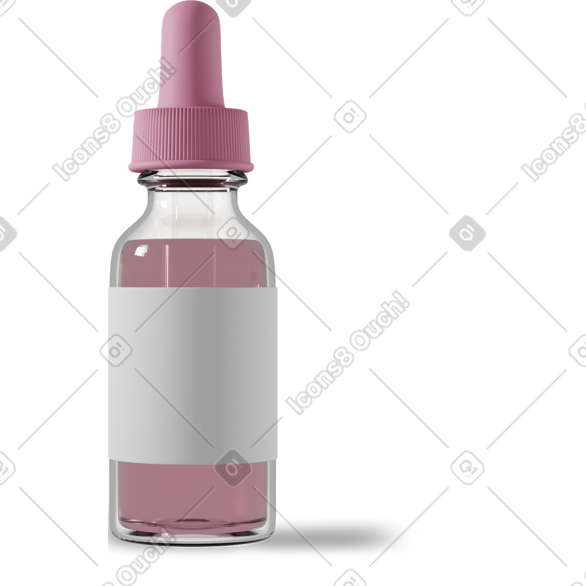 Pink cosmetic serum bottle illustration in 3D Casual life style download in PNG, SVG