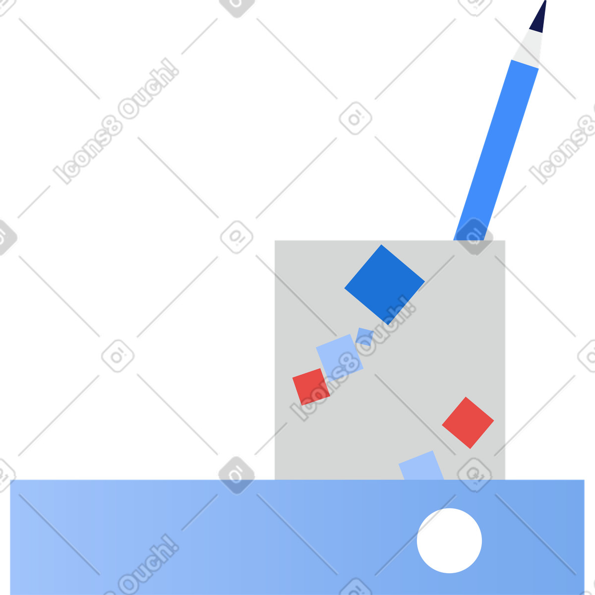 Cartella della tazza matita illustrazione in stile Clip scarica in PNG, SVG