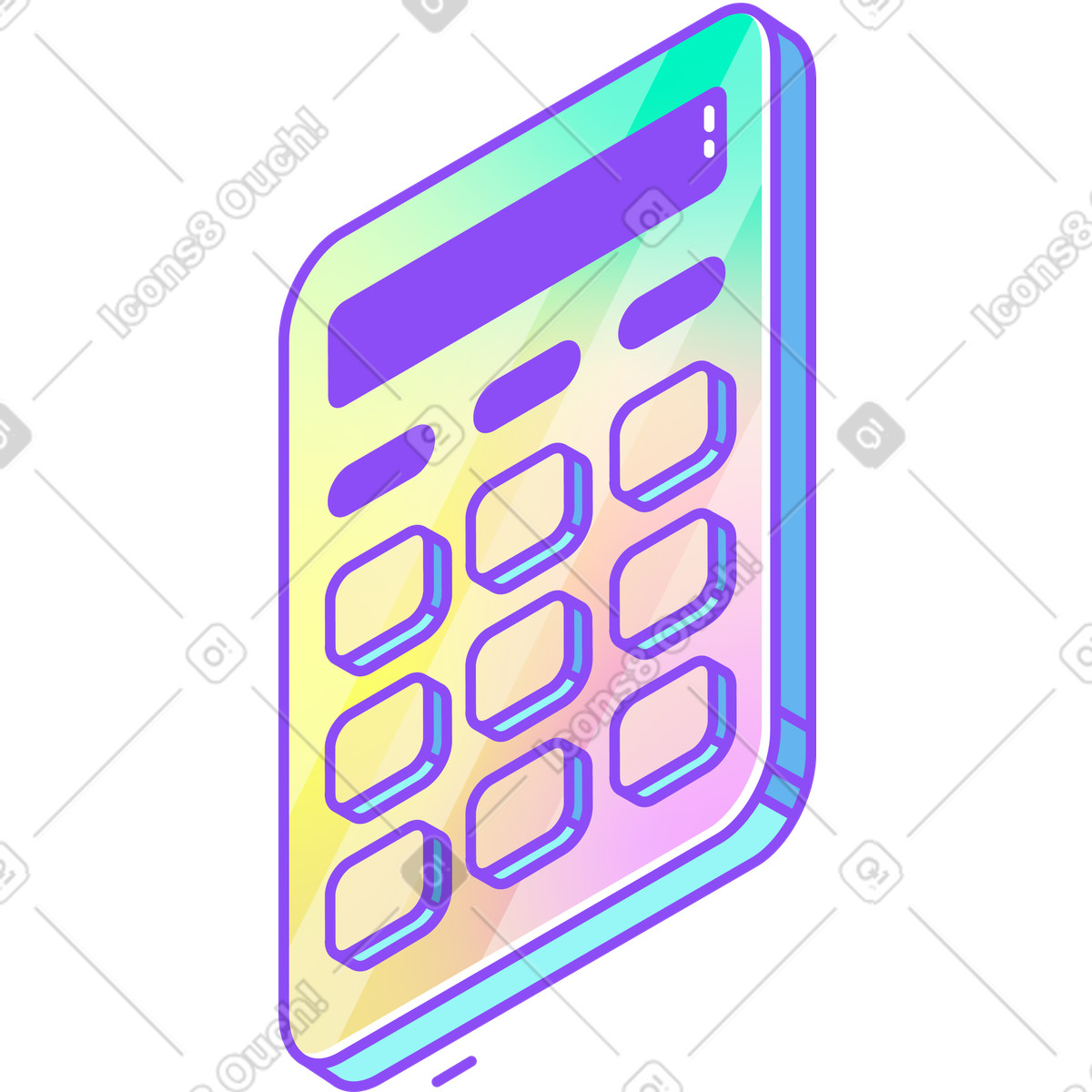 Holographic スタイルの 電卓 のイラストをPNG、SVG形式でダウンロード
