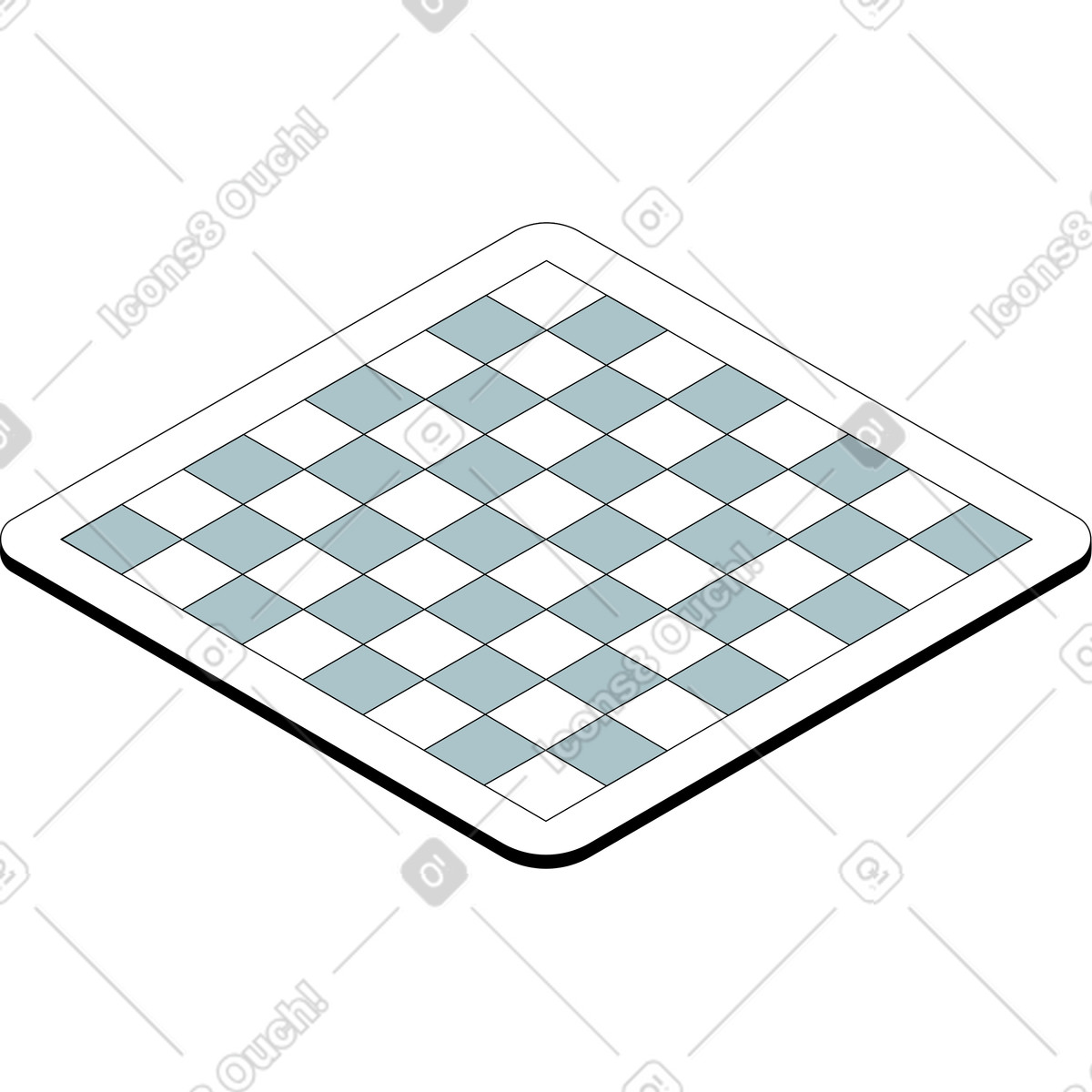 Chess board illustration in Isometric style download in PNG, SVG