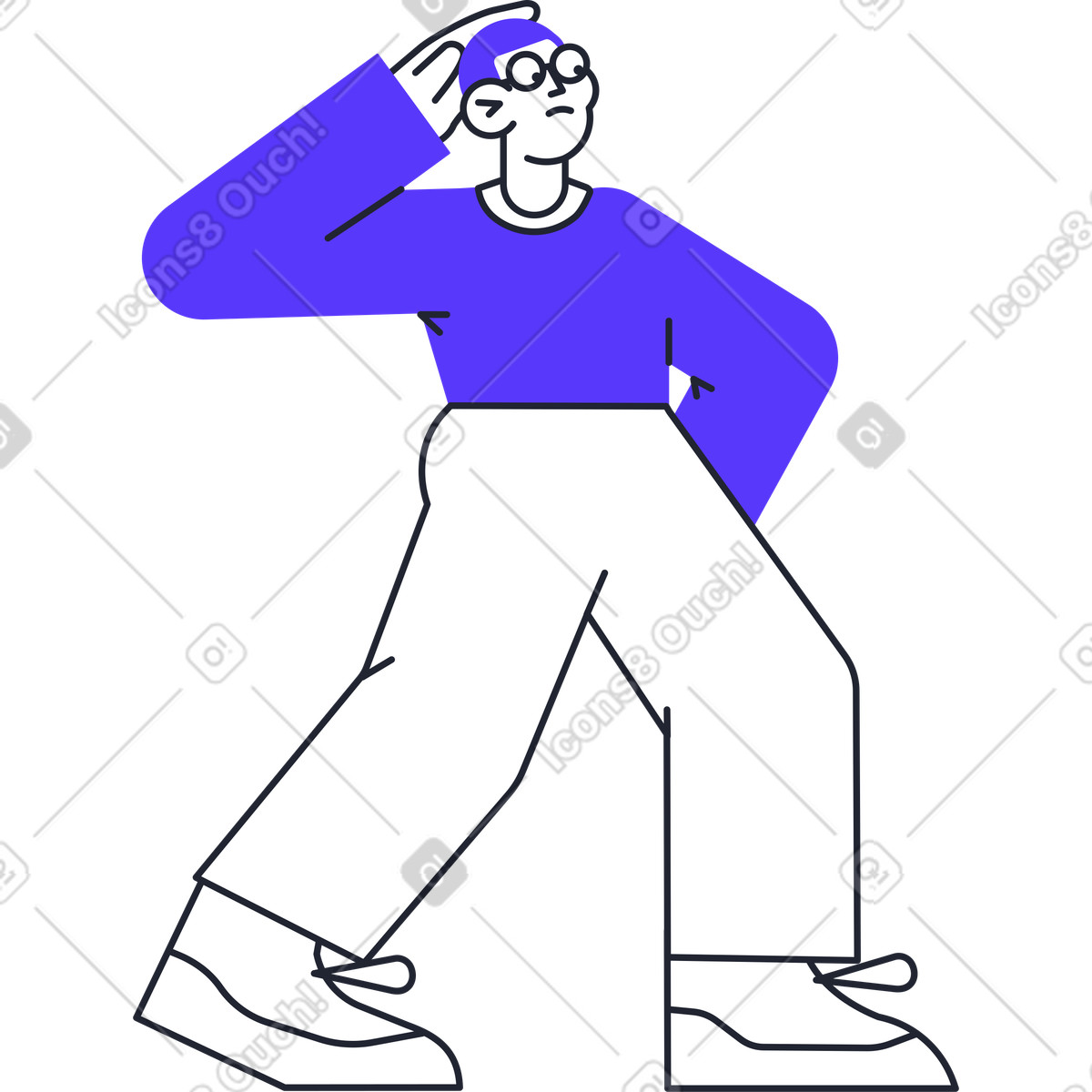 Mann animierte Illustration im Pablita-Stil als Download in GIF, Lottie (JSON), AE