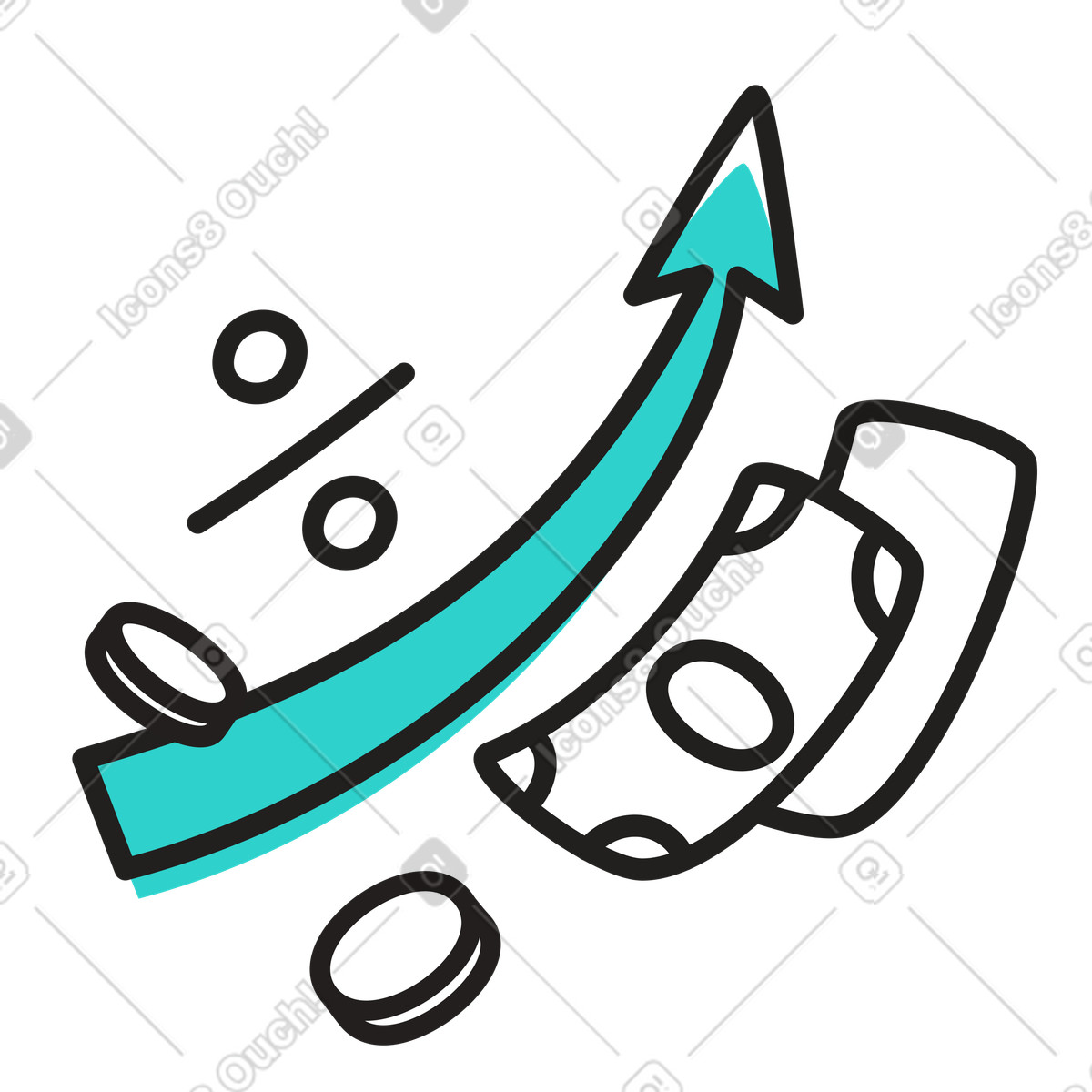 Ilustración Increasing income with strategic money management en estilo Little a descargar en PNG y SVG