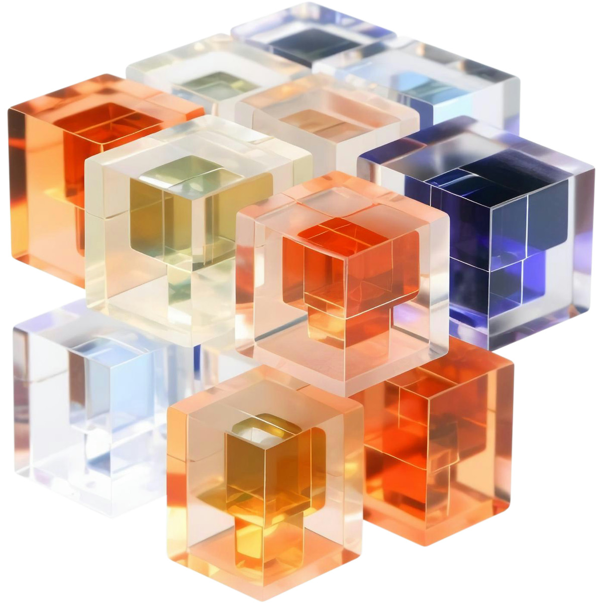 Blocks composition illustration in 3D style download in PNG, SVG
