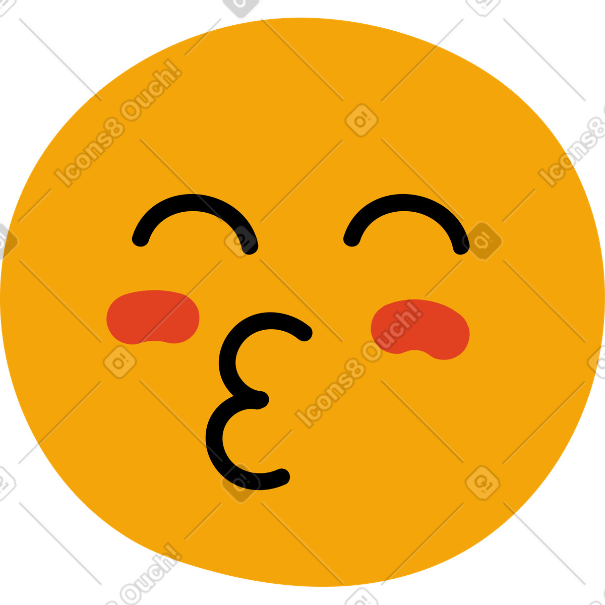 Ilustração de Sorridente com um beijo em no estilo Jelly para baixar em PNG, SVG