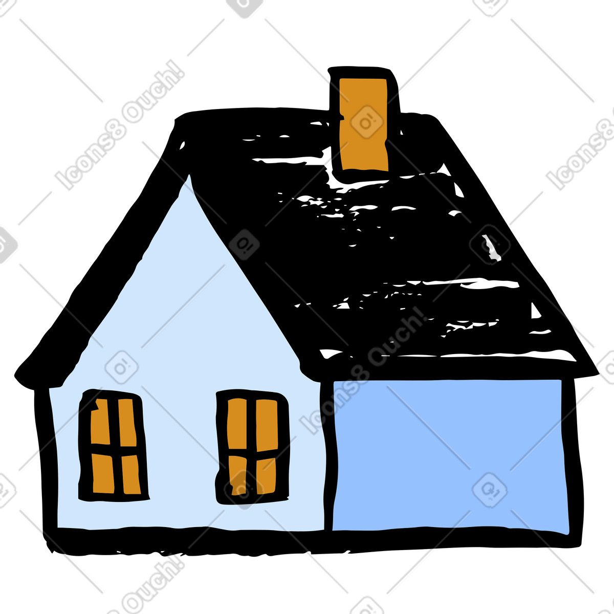 Haus-Illustration im Scandi-Stil als Download in PNG, SVG