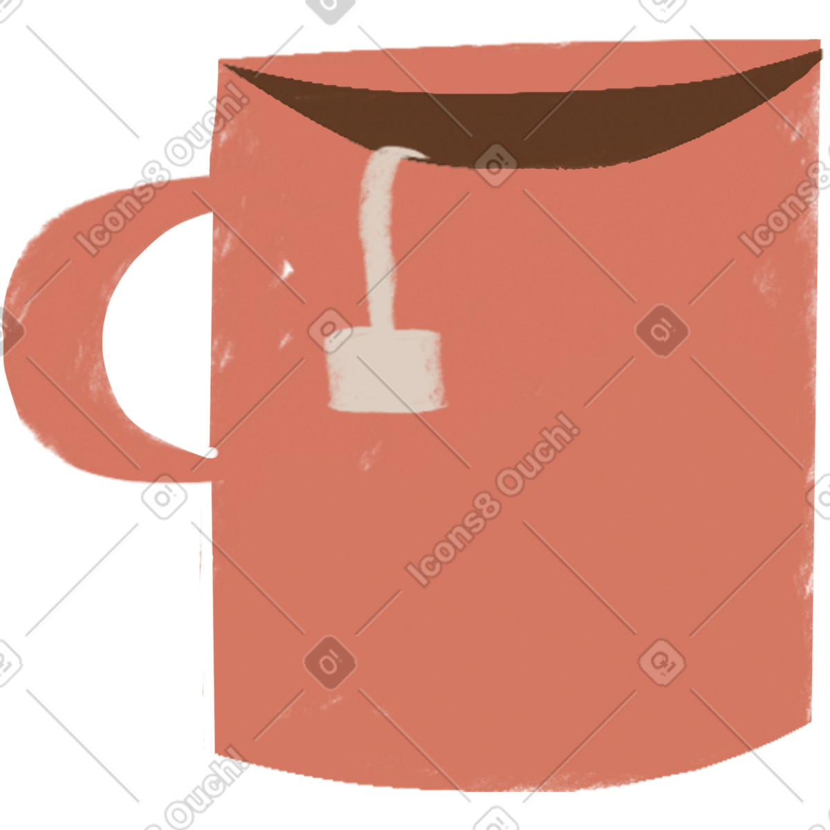 下载 Lumiere 风格的 Pink cup with tea 插画，支持 PNG、SVG 格式