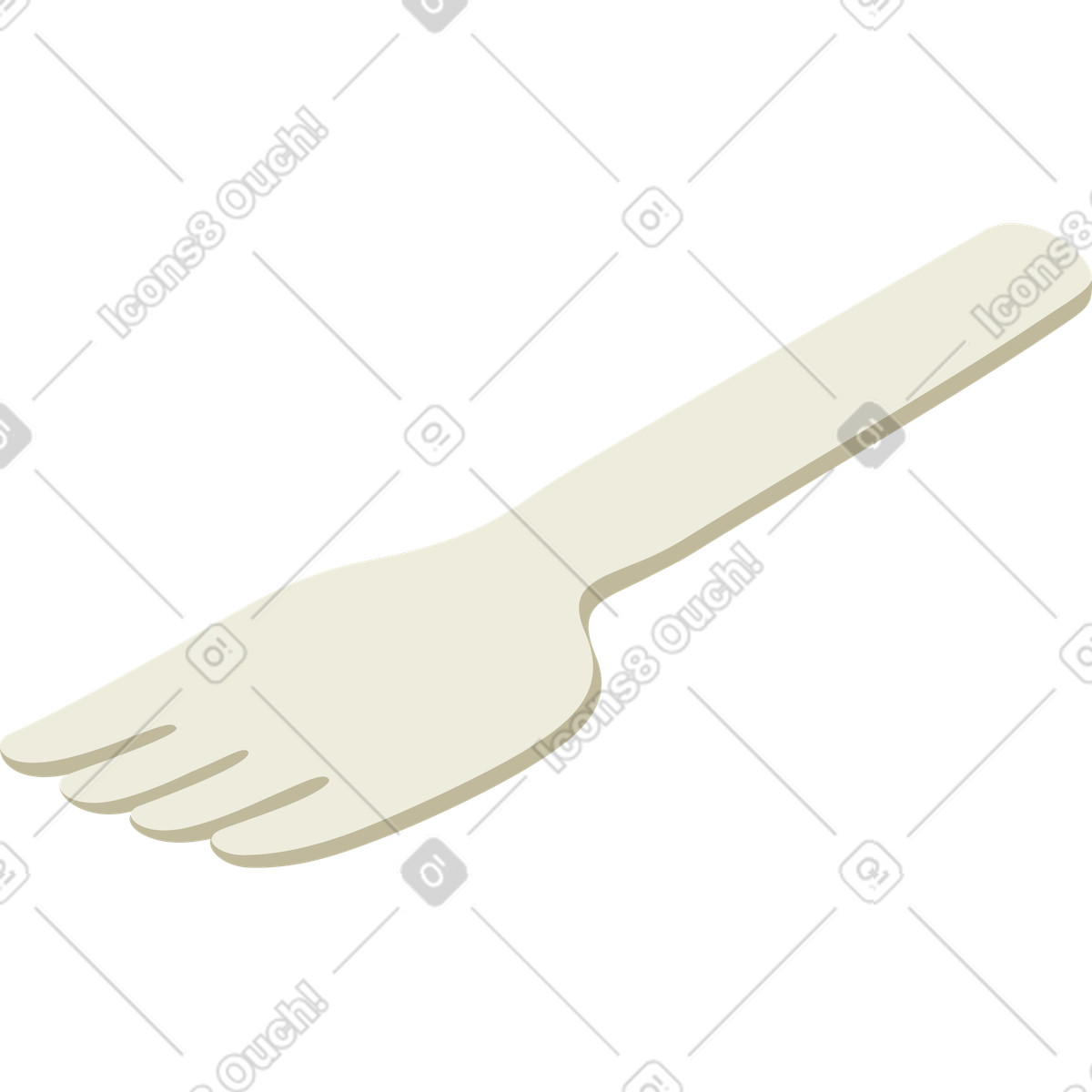 Illustration Fourchette recyclable dans le style Social à télécharger aux formats PNG, SVG