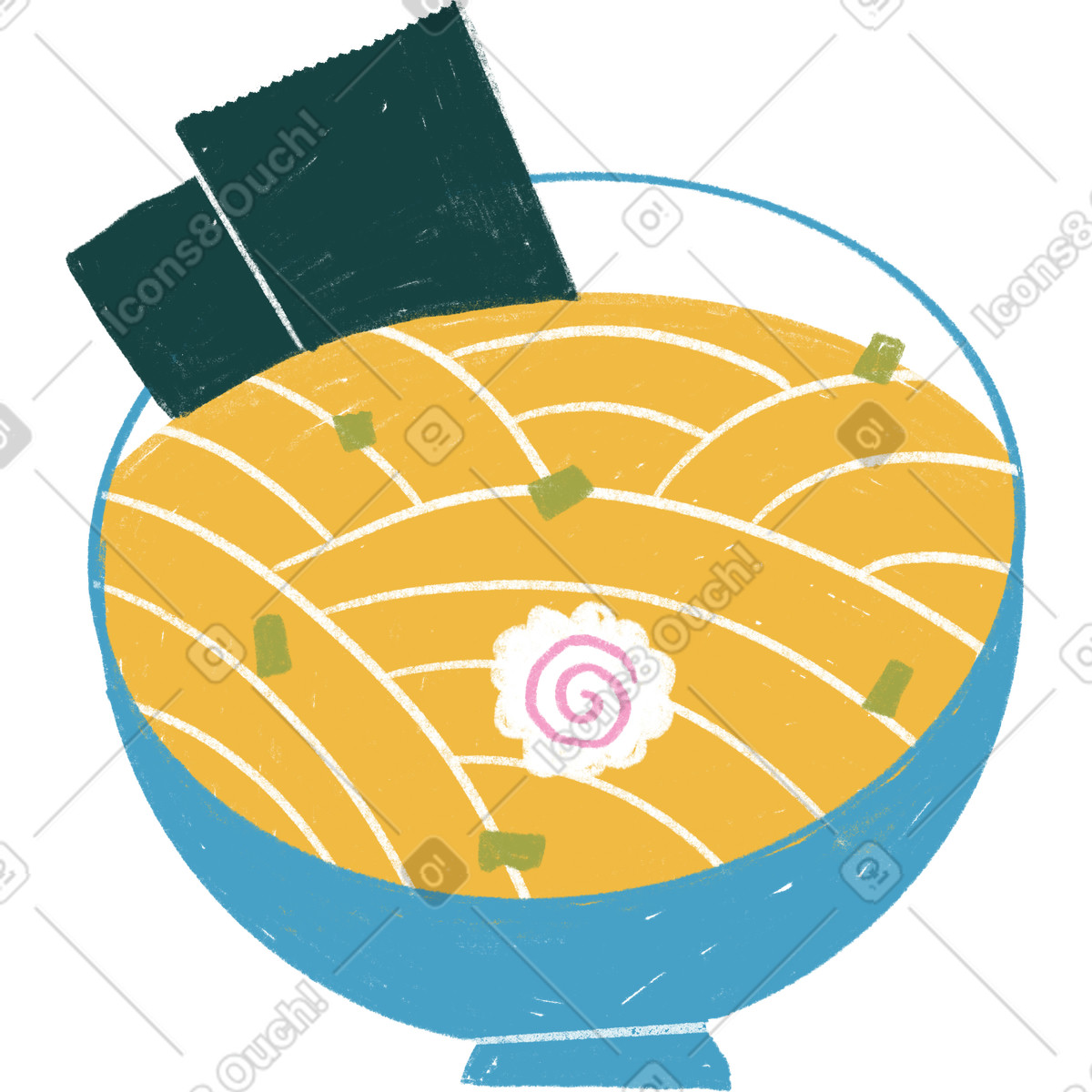 Illustration Ramen in a bowl dans le style Tutti à télécharger aux formats PNG, SVG