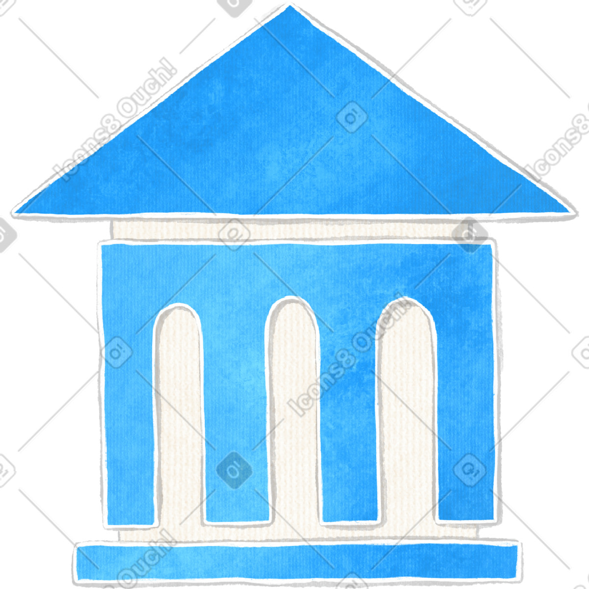 Bank icon blue illustration government clipart image available for download as PNG