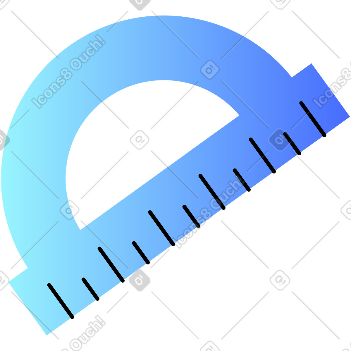 Protractor illustration in Azure style download in PNG, SVG