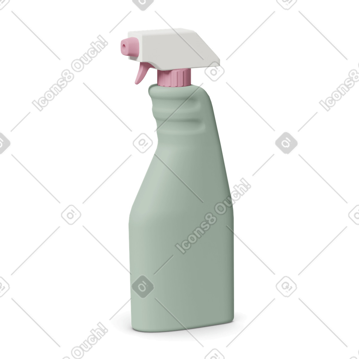 3D Casual life スタイルの Green cleaning spray のイラストをPNG、SVG形式でダウンロード