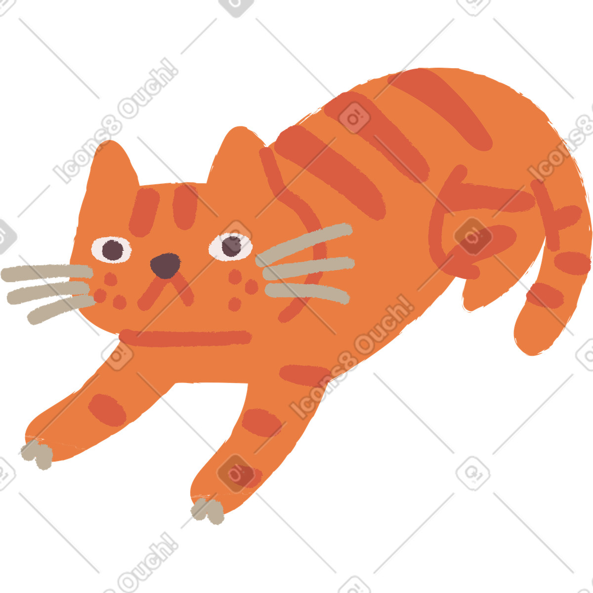 Gatto sdraiato illustrazione in stile Ginger Cat scarica in PNG, SVG