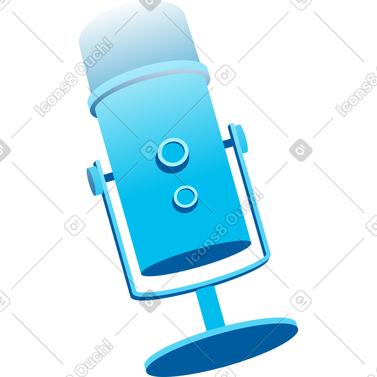Illustration Microphone de baladodiffusion dans le style Icy à télécharger aux formats PNG, SVG