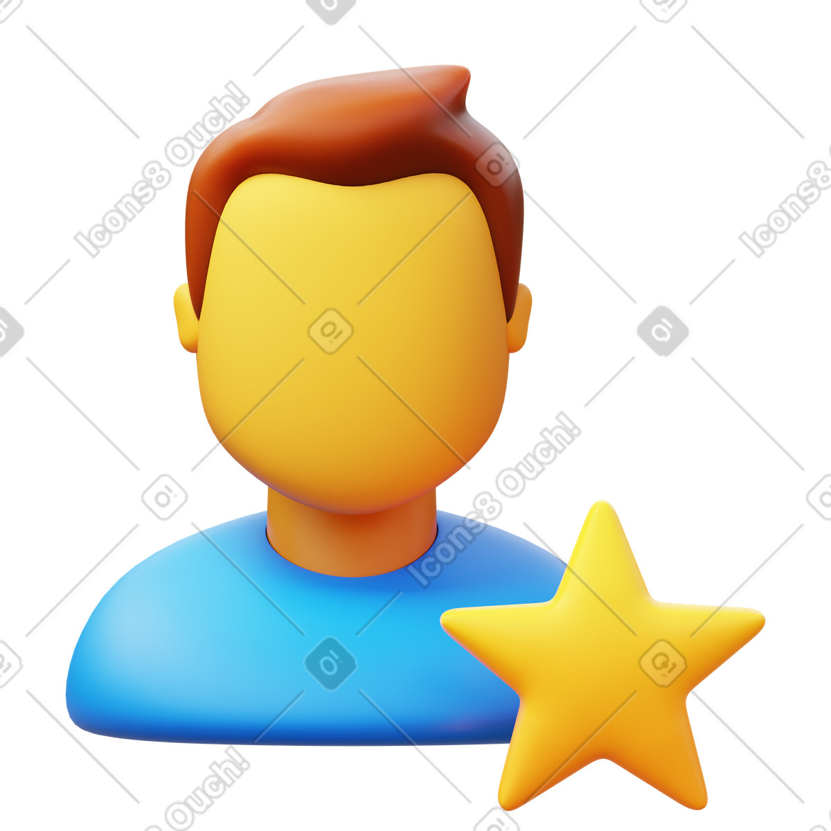 下载 3D Fluency 风格的 Popular man 插画，支持 PNG、SVG 格式
