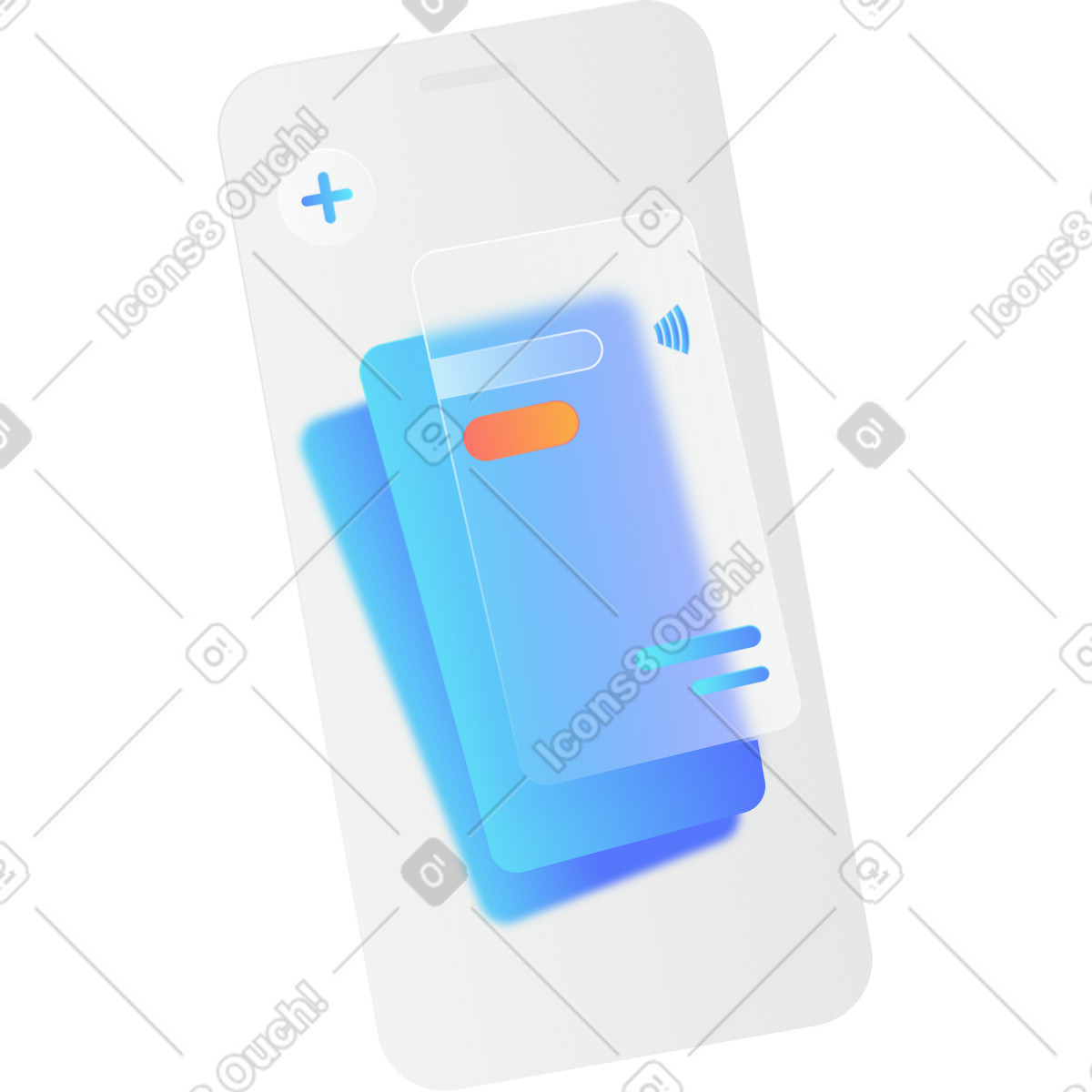 Ilustración Teléfono inteligente con mapas en línea estilo de vidrio esmerilado Morphis a descargar PNG y SVG