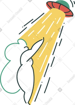 Woman being abducted by aliens PNG, SVG