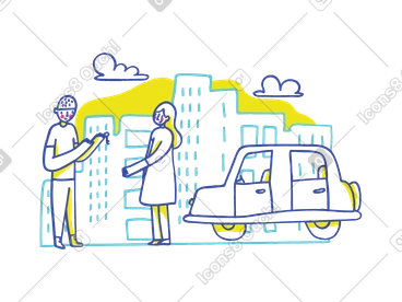 Man handing car keys to woman PNG, SVG