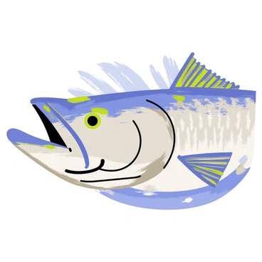 A close-up view of a tarpon displaying its shimmering silver scales that reflect light in various shades of blue and green. The fish's distinctive jaw is prominently featured, showcasing its large, elongated shape and sharp teeth. The background includes hints of water, creating a sense of aquatic life surrounding the tarpon.