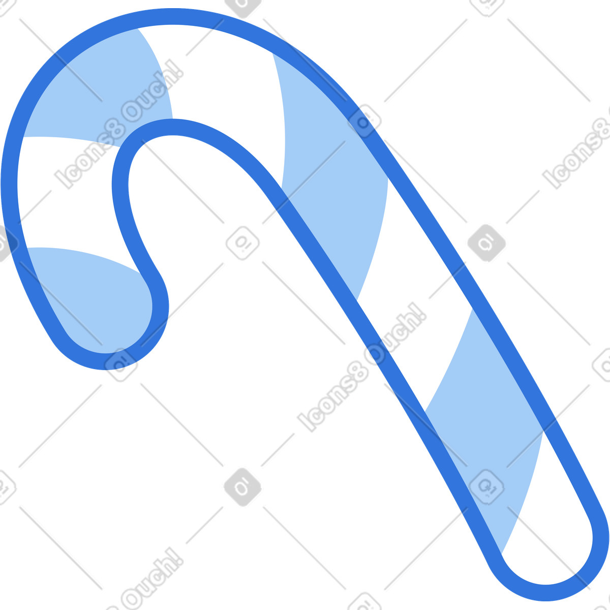 Candy cane illustration in Sky style download in PNG, SVG