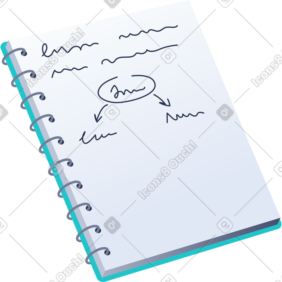 Notepad with text illustration in Lucent style download in PNG, SVG