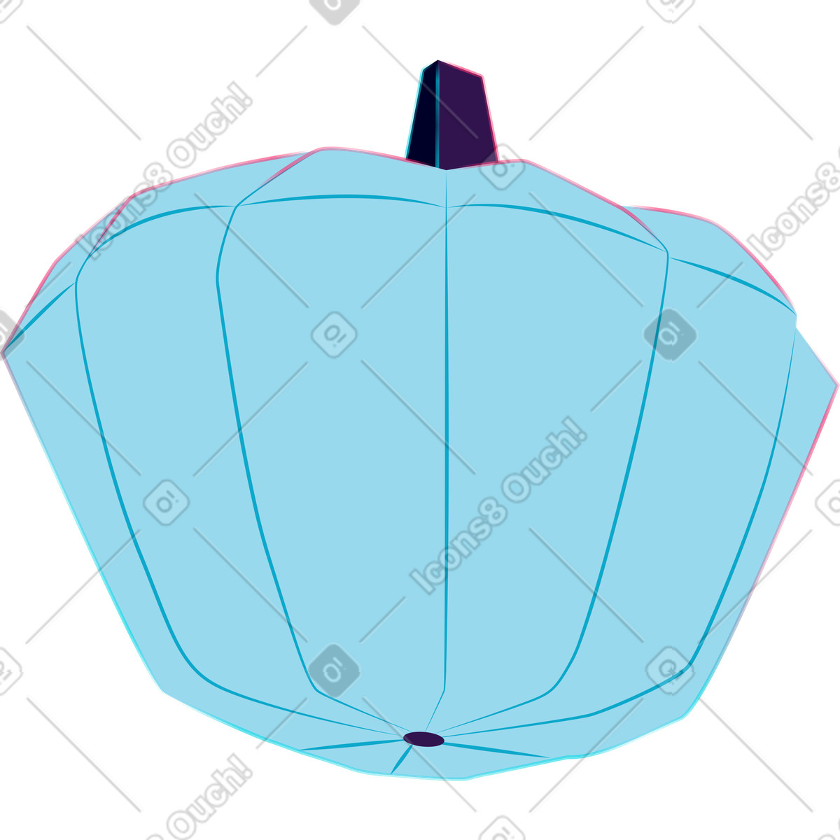 Pumpkin illustration in Neon style download in PNG, SVG