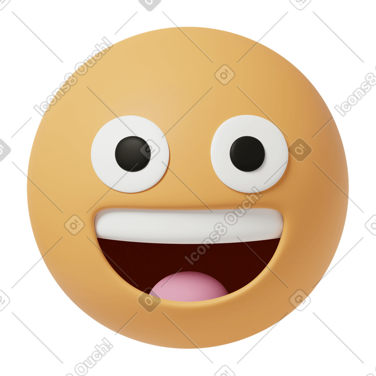 Illustration Visage souriant dans le style 3D Casual life à télécharger aux formats PNG, SVG