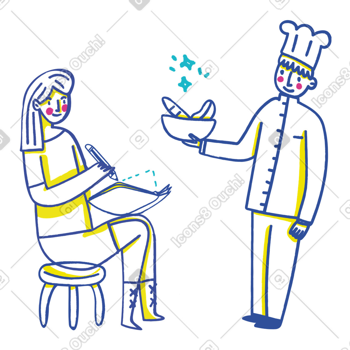 Master class dallo chef illustrazione in stile Lime scarica in PNG, SVG