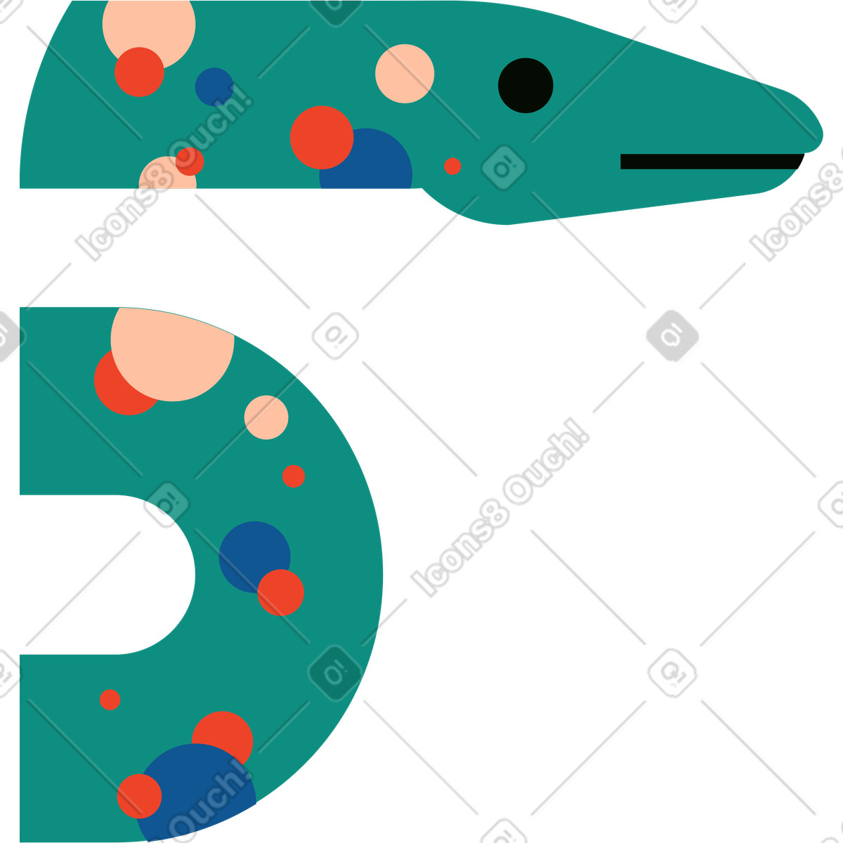 Illustration Serpent dans le style Polar à télécharger aux formats PNG, SVG