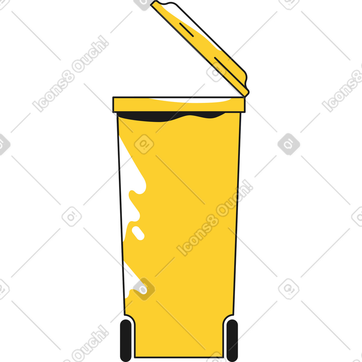 Illustration Poubelle dans le style Taxi à télécharger aux formats PNG, SVG