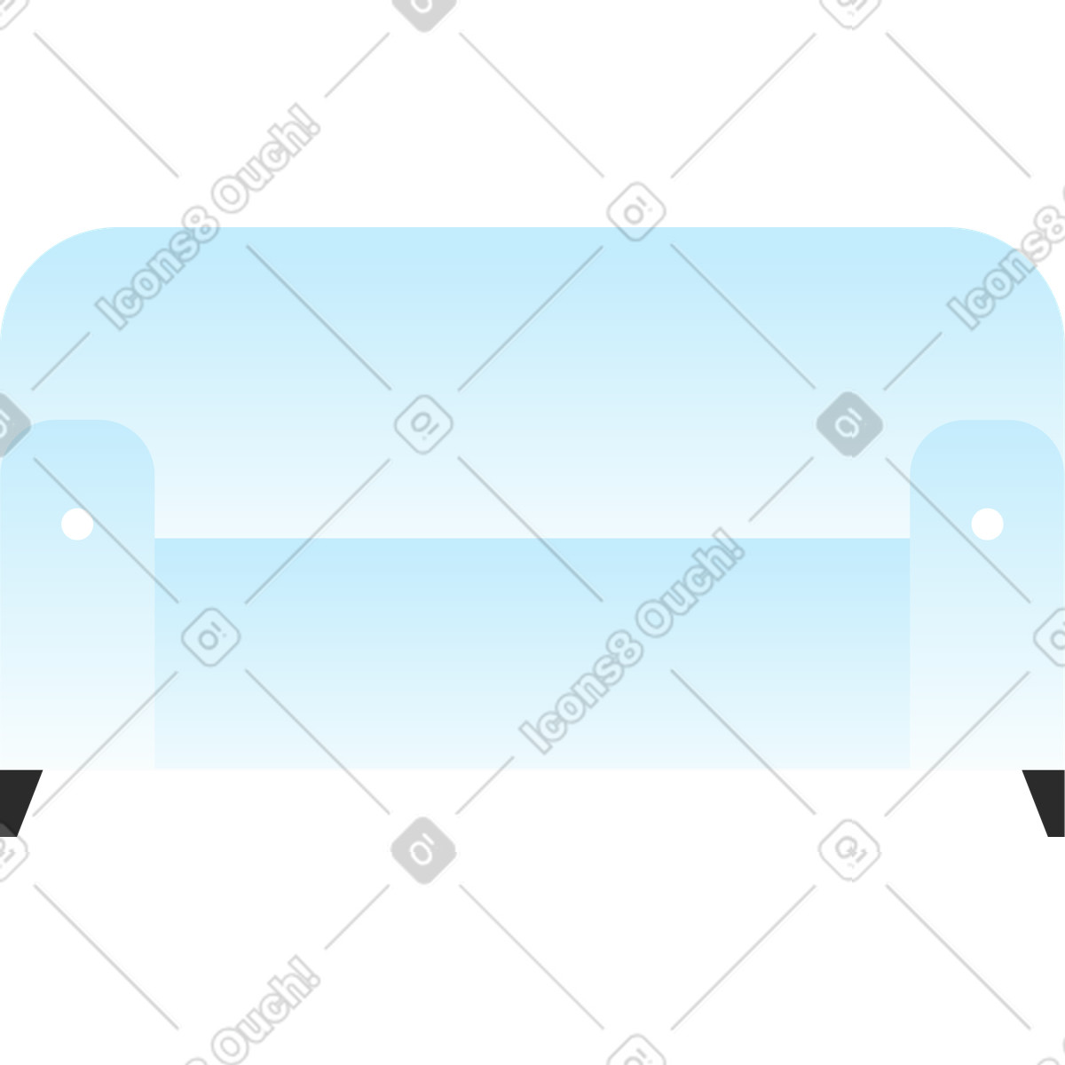 Big blue sofa-Illustration im Marginalia-Stil als Download in PNG, SVG