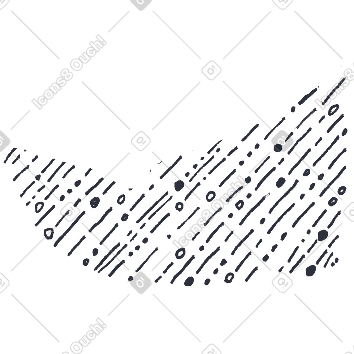 Black dotted line corner shape illustration in Inky style download in PNG, SVG