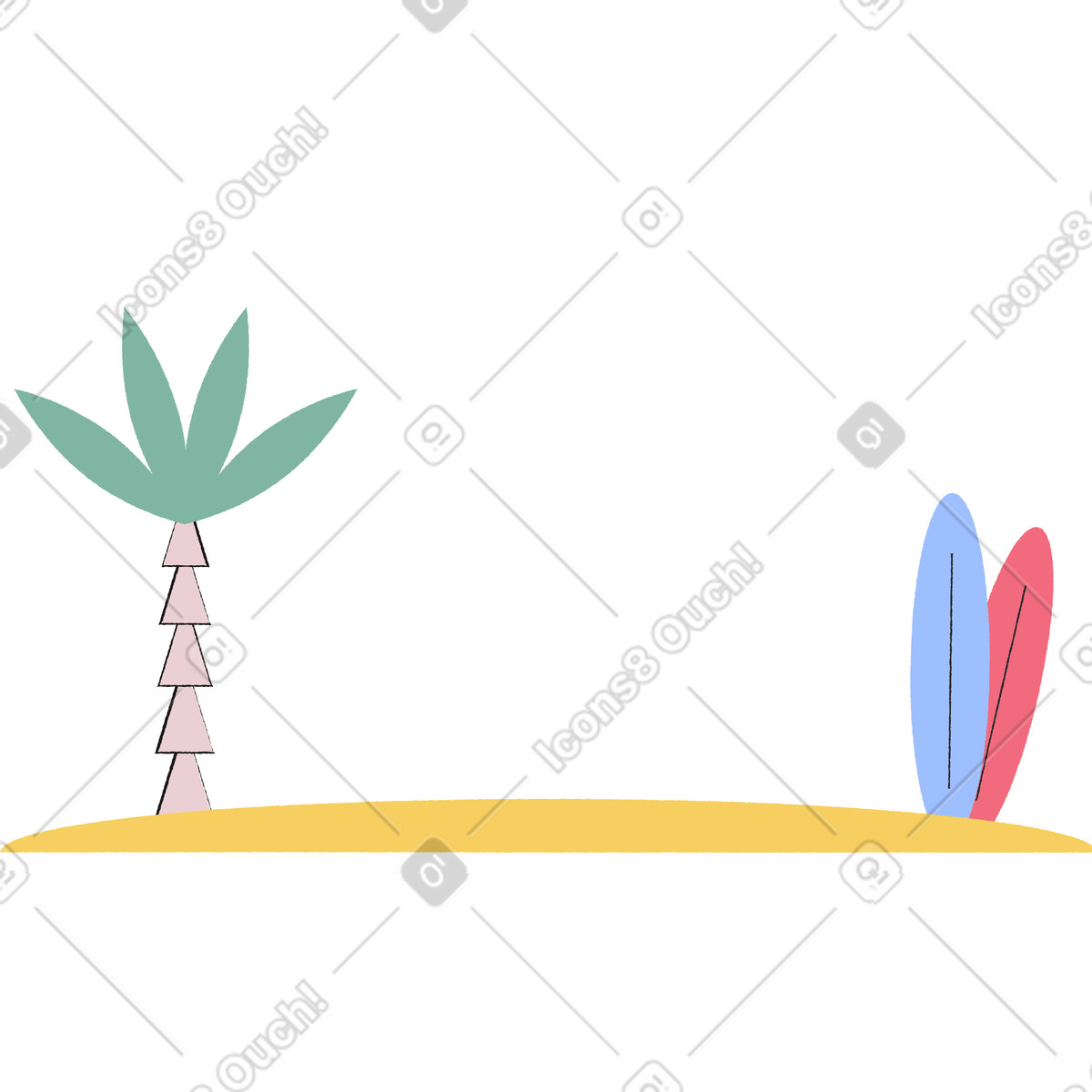 Beach illustration in Pablo style download in PNG, SVG