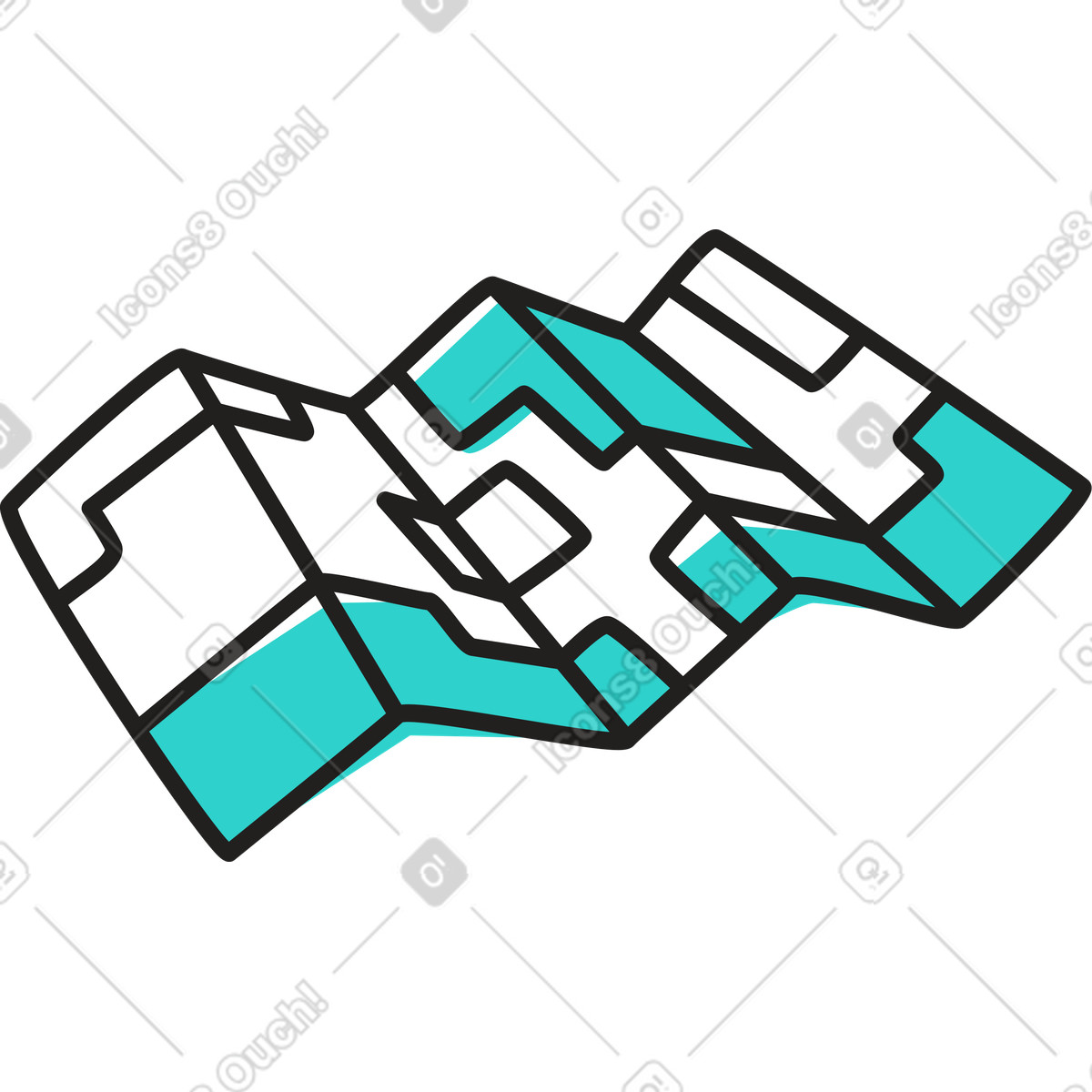 Map of a city illustration in Little style download in PNG, SVG