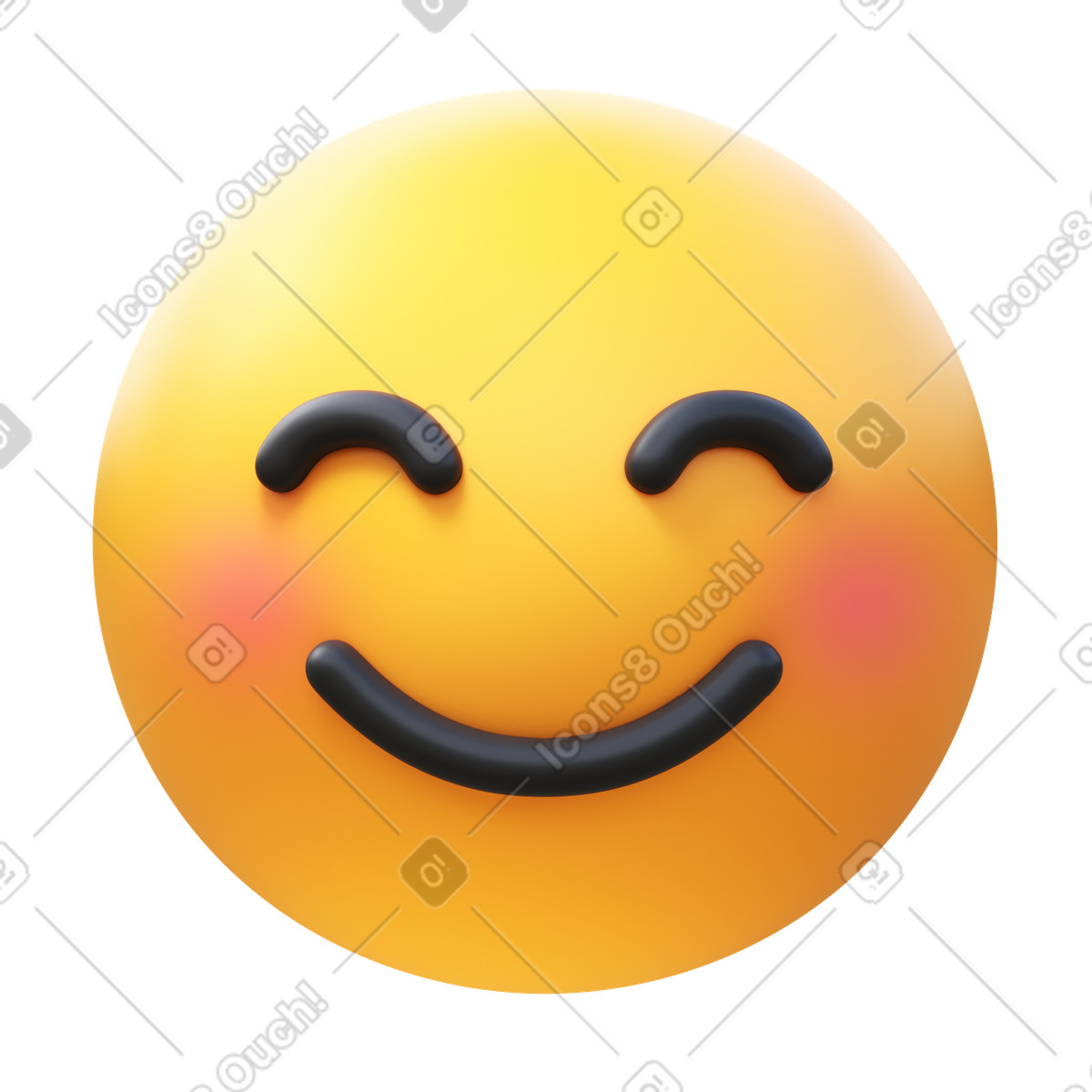 Faccina sorridente con occhi sorridenti emoji illustrazione in stile 3D Fluency scarica in PNG, SVG