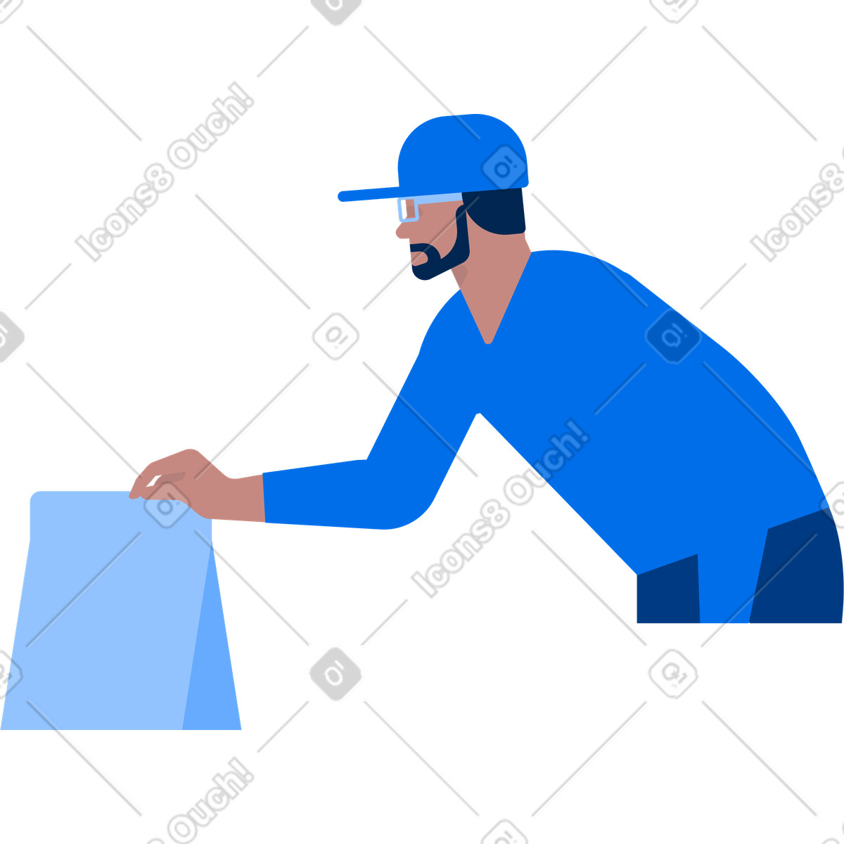 Illustration Employé de restauration rapide dans le style Urban à télécharger aux formats PNG, SVG