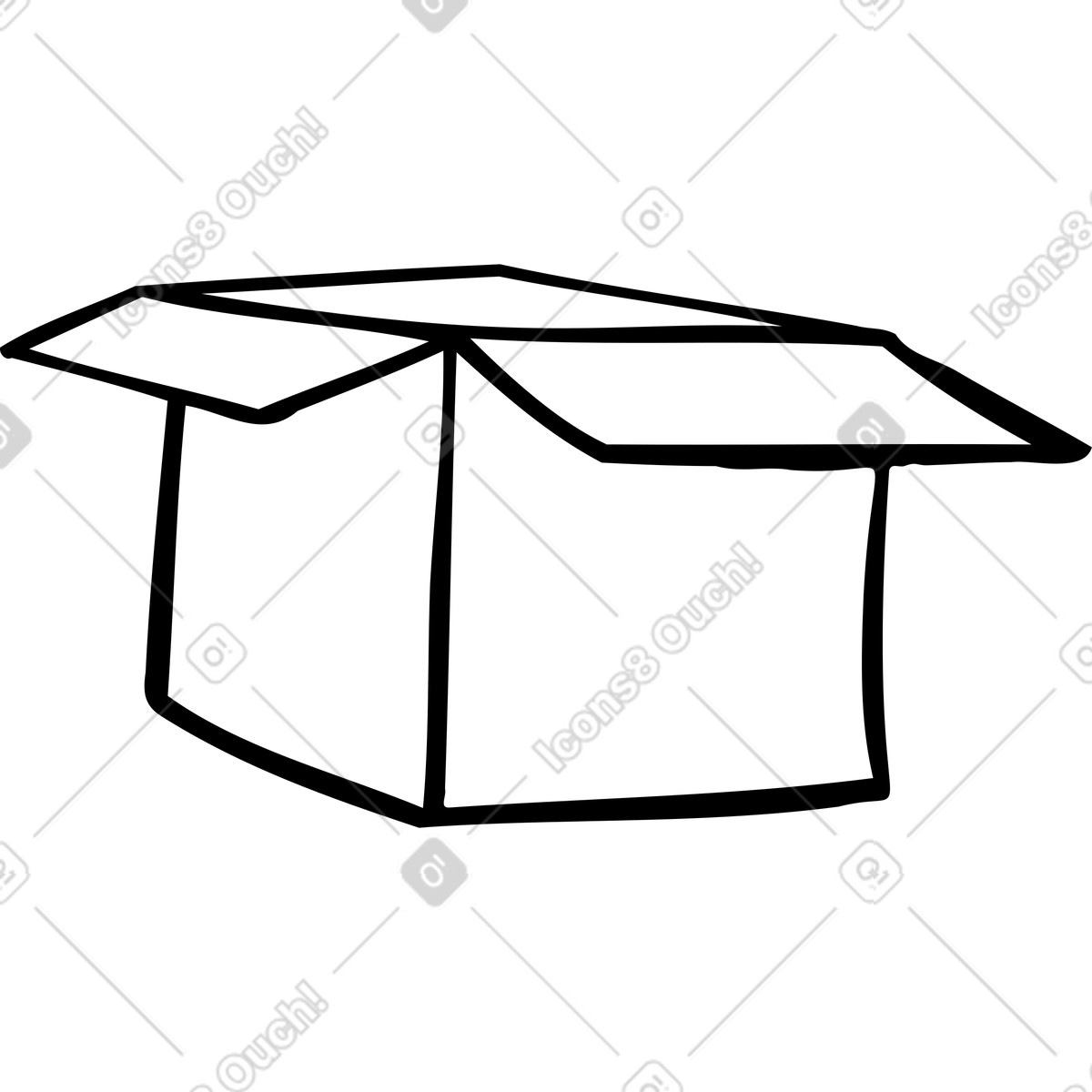 Open box illustration in Journal style download in PNG, SVG
