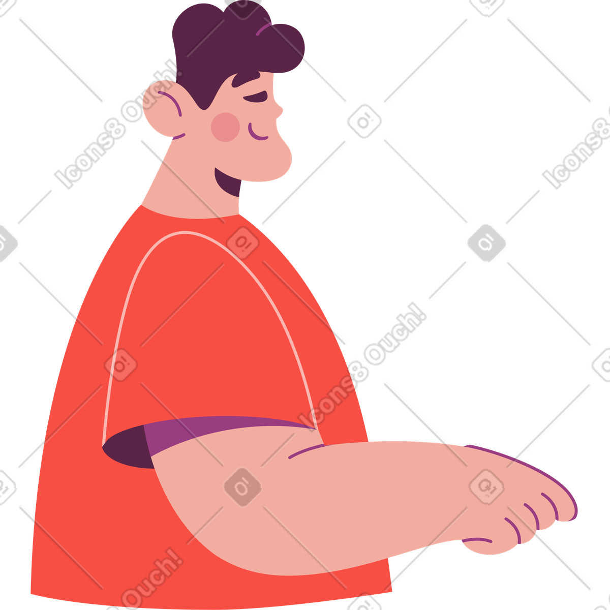 Metà dell'uomo stringe la mano illustrazione in stile Sammy scarica in PNG, SVG