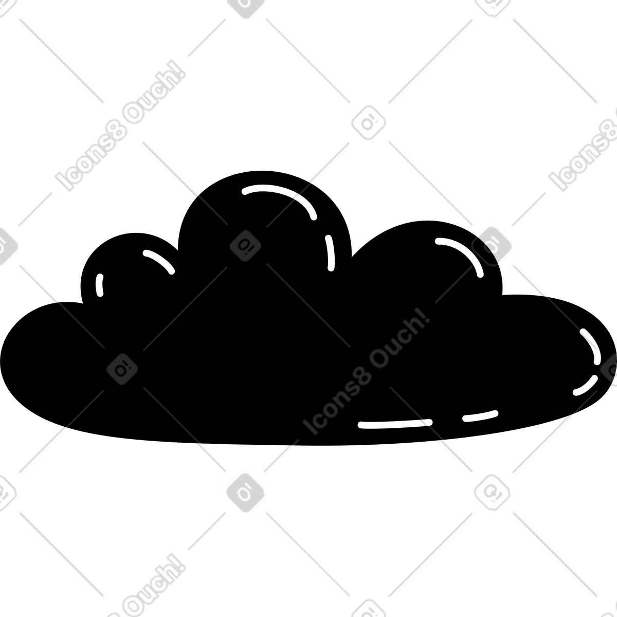 Black cloud illustration in Ruby style download in PNG, SVG