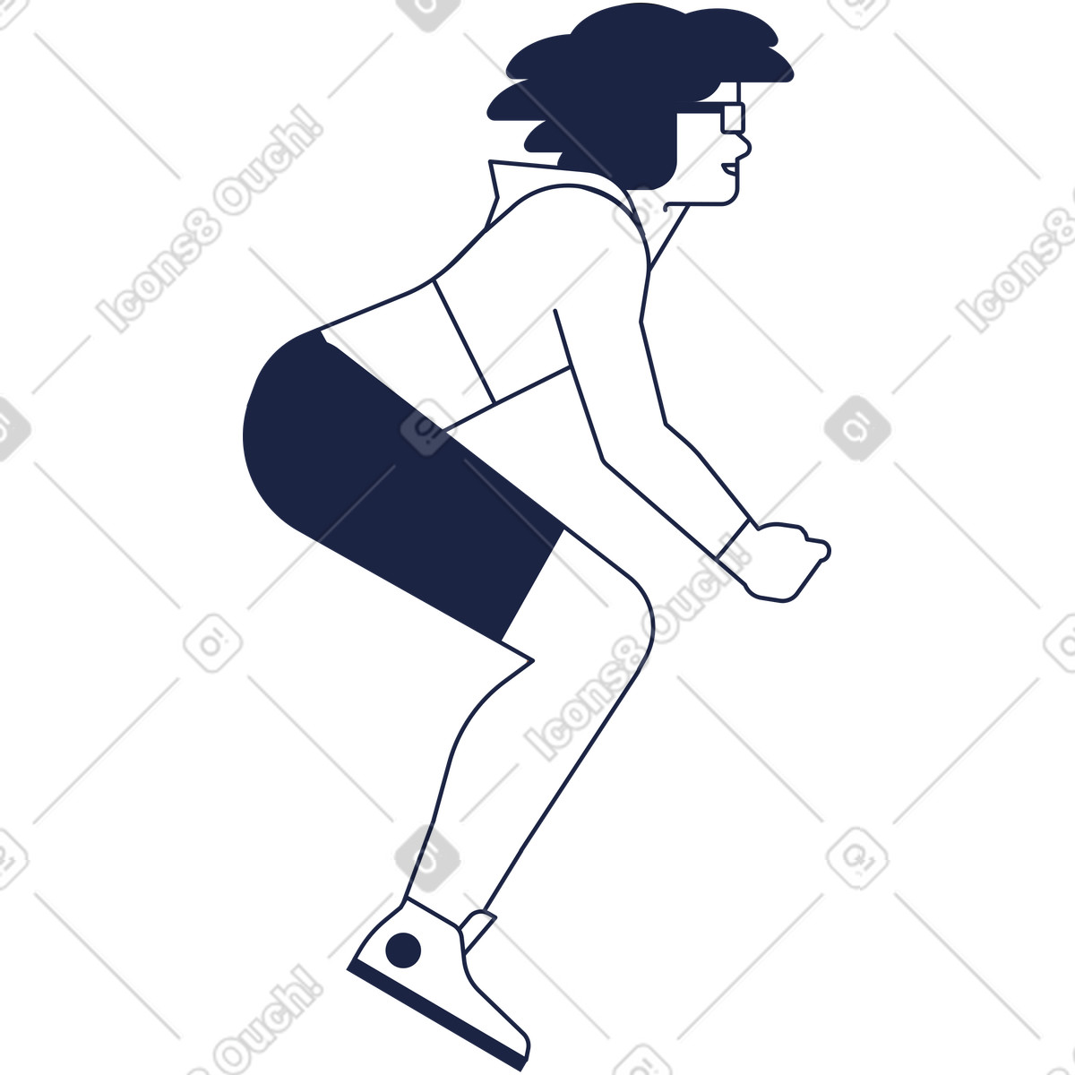 Woman on bike line-Illustration im Urban-Stil als Download in PNG, SVG