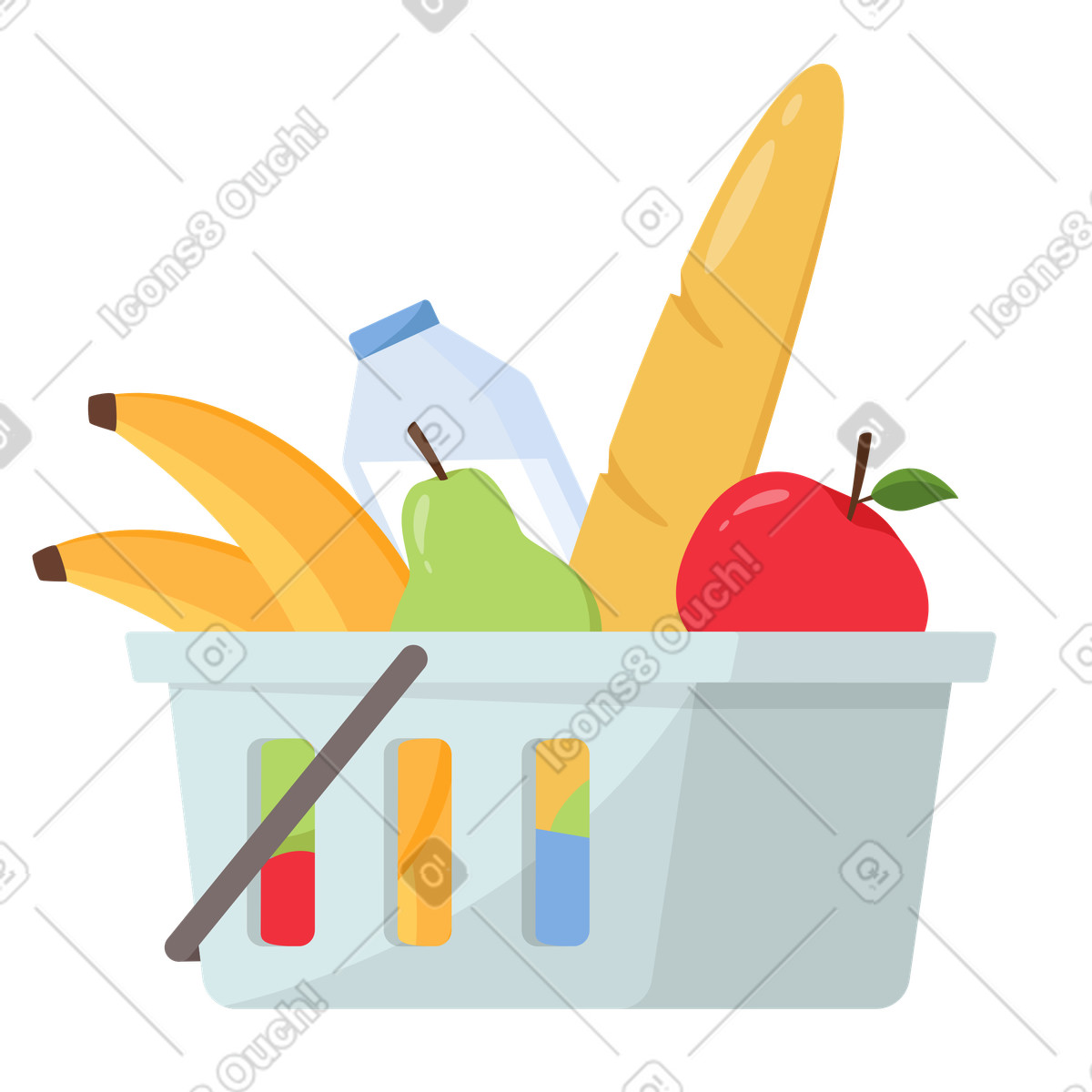 下载 Lagom 风格的 一篮杂货 插画，支持 PNG、SVG 格式