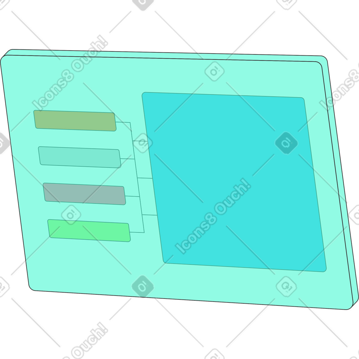 Holographic screen illustration showcasing futuristic technology clipart in PNG, SVG, GIF